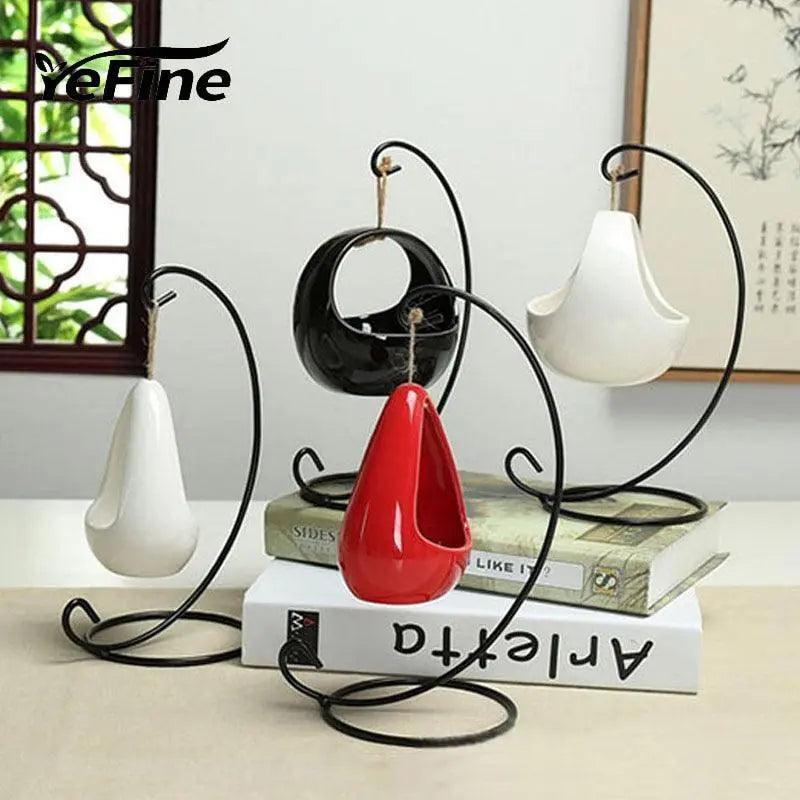 Modern Ceramic Hanging Planters for Small Plants - Très Elite