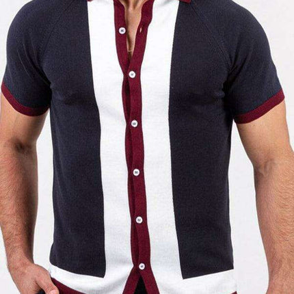 Modern Color Block Short Sleeve Shirt for Men - Trendy & Comfortable - Très Elite