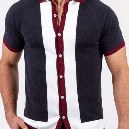 Modern Color Block Short Sleeve Shirt for Men - Trendy & Comfortable - Très Elite