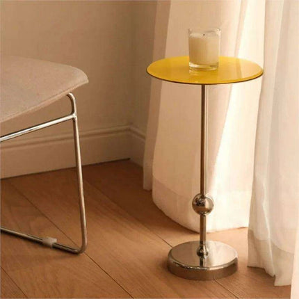Modern Elegance Mini Coffee Table with Versatile Stainless Steel and Glass Design - Très Elite