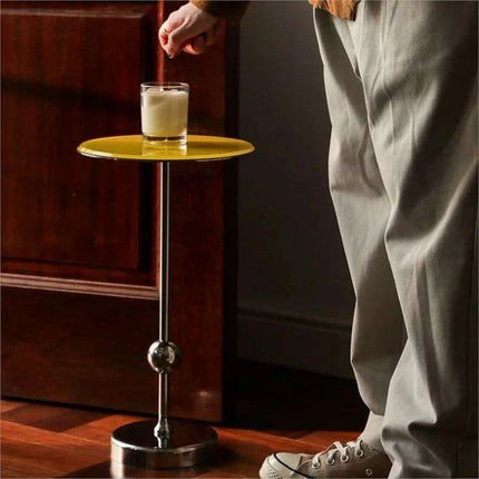 Modern Elegance Mini Coffee Table with Versatile Stainless Steel and Glass Design - Très Elite