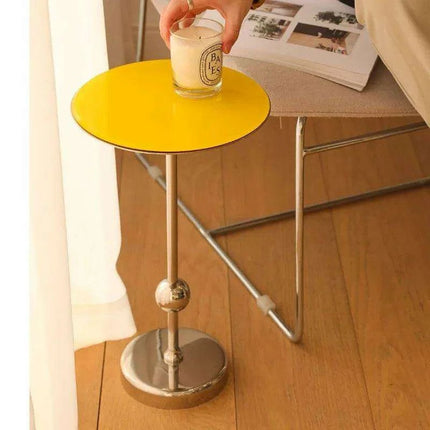 Modern Elegance Mini Coffee Table with Versatile Stainless Steel and Glass Design - Très Elite