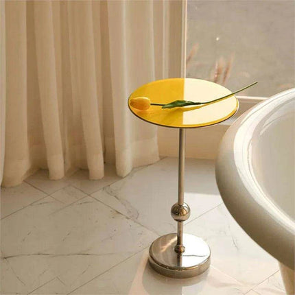 Modern Elegance Mini Coffee Table with Versatile Stainless Steel and Glass Design - Très Elite