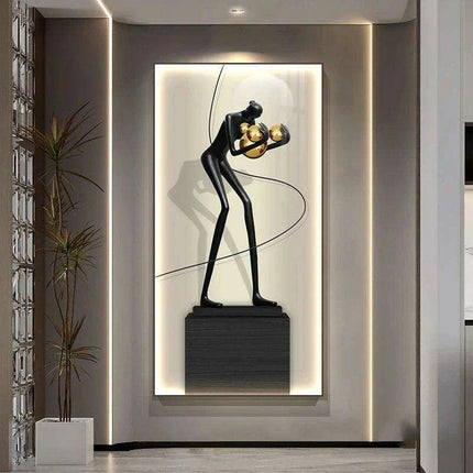 Modern LED Abstract Figure Wall Decor - Stylish Illuminated Art for Contemporary Spaces..