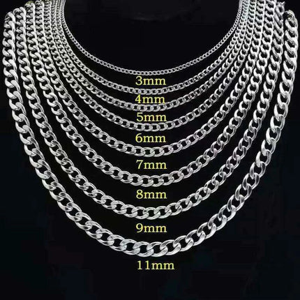 Modern Men's Stainless Steel Figaro Chain Necklace - Stylish Accessory for Any Event - Très Elite