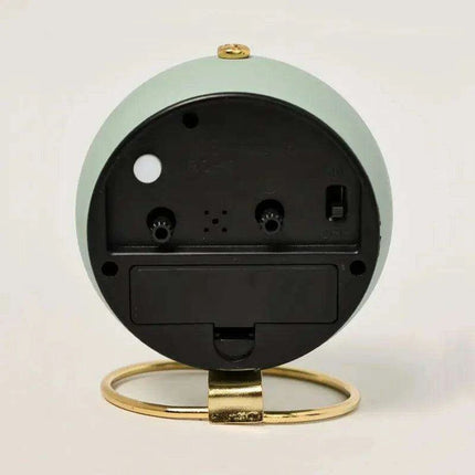 Modern Metal Frame Analog Alarm Clock with Soft Night Light – Chic Home Accent & Perfect Gift - Très Elite