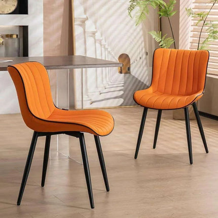 Modern Orange Upholstered Dining Chairs Set: Transform Your Dining Experience - Très Elite