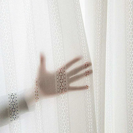 Modern Simple Pure White Hollowout Lace Curtains (1 panel)..