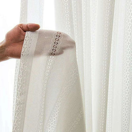 Modern Simple Pure White Hollowout Lace Curtains (1 panel)..