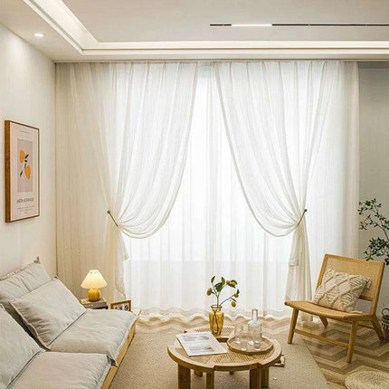Modern Simple Pure White Hollowout Lace Curtains (1 panel)..