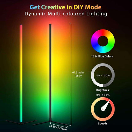 Modern Smart RGB LED Floor Lamp with Music Sync and App Control for Stylish Living Spaces