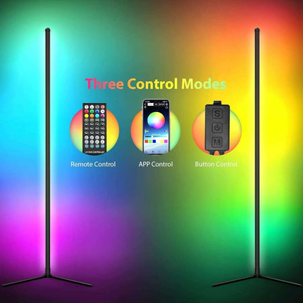 Modern Smart RGB LED Floor Lamp with Music Sync and App Control for Stylish Living Spaces