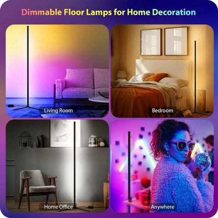 Modern Smart RGB LED Floor Lamp with Music Sync and App Control for Stylish Living Spaces