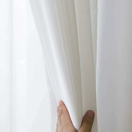 Modern Solid White Sheer Curtains..
