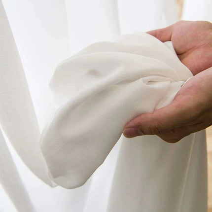 Modern Solid White Sheer Curtains..