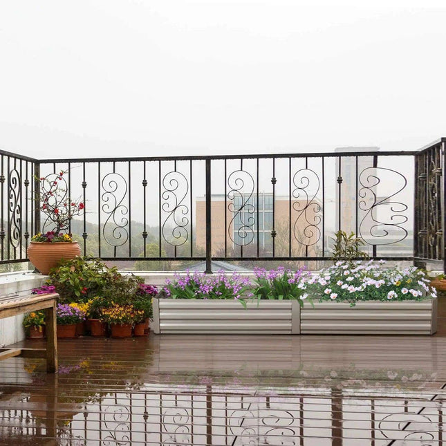 Modern Wave-Design Steel Raised Garden Bed for Outdoor Planting