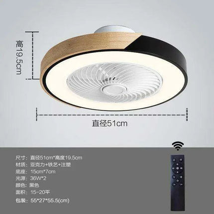 Modern Wooden Ceiling Fan with Remote Control & Adjustable LED Lighting - Très Elite