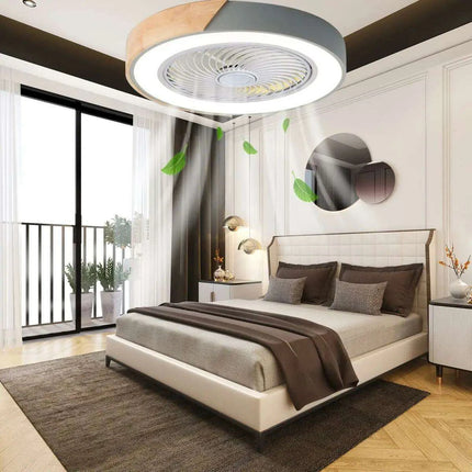 Modern Wooden Ceiling Fan with Remote Control & Adjustable LED Lighting - Très Elite