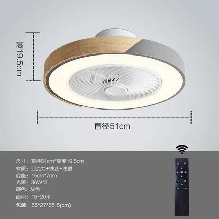 Modern Wooden Ceiling Fan with Remote Control & Adjustable LED Lighting - Très Elite