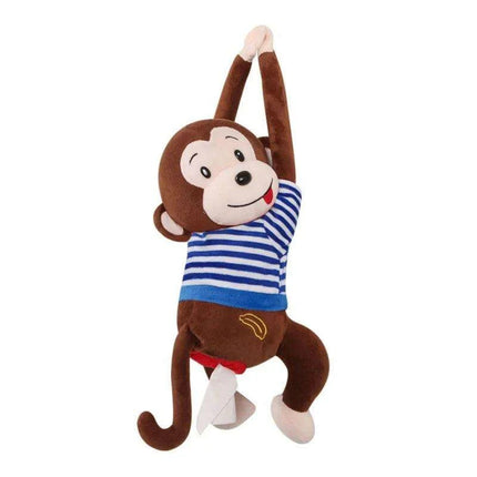 Monkey and Bunny Plush Tissue Box Cover - Ideal for Car and Home - Très Elite