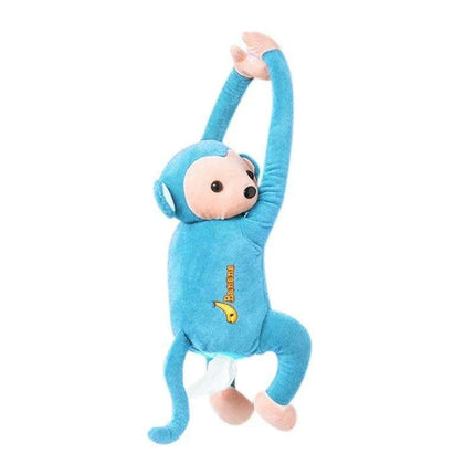 Monkey and Bunny Plush Tissue Box Cover - Ideal for Car and Home - Très Elite