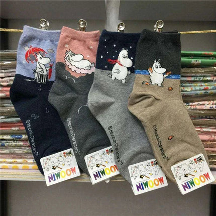 Moomin Chic Cotton Sock Slippers for Trendy Women