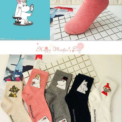 Moomin Chic Cotton Sock Slippers for Trendy Women