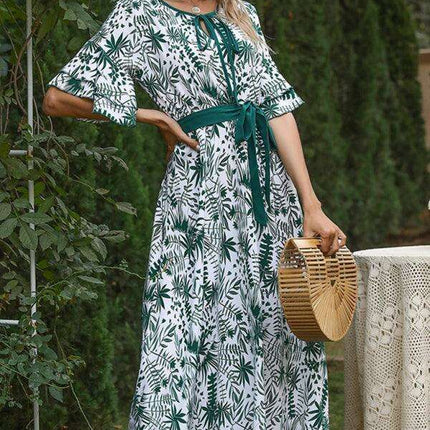 Mori Blossom V-Neck Dress with Graceful Petal Sleeves - Essential Summer Fashion - Très Elite