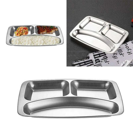 Multi-Compartment Stainless Steel Meal Tray - Eco-Friendly Dining Solution for All Ages - Très Elite