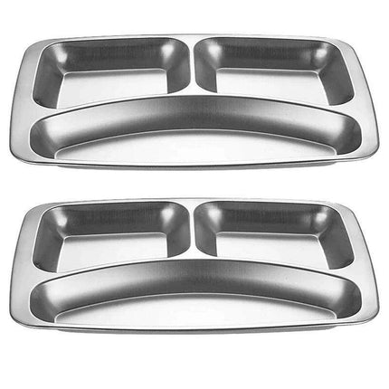 Multi-Compartment Stainless Steel Meal Tray - Eco-Friendly Dining Solution for All Ages - Très Elite