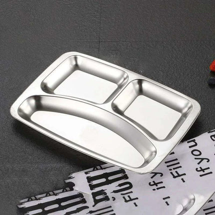 Multi-Compartment Stainless Steel Meal Tray - Eco-Friendly Dining Solution for All Ages - Très Elite