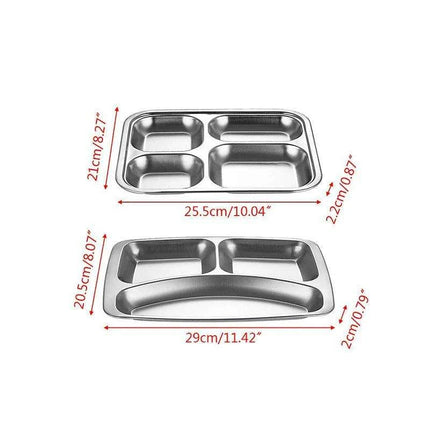 Multi-Compartment Stainless Steel Meal Tray - Eco-Friendly Dining Solution for All Ages - Très Elite