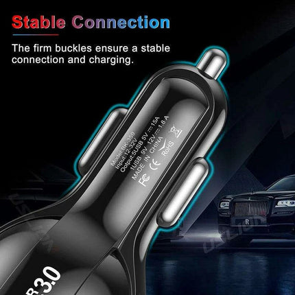 Multi-Device Quick Charge USB Car Charger for iPhone 12 and All Smartphones - Your Ideal Travel Companion - Très Elite