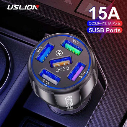Multi-Device Quick Charge USB Car Charger for iPhone 12 and All Smartphones - Your Ideal Travel Companion - Très Elite