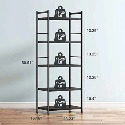 Multi-Functional 5-Tier Black Metal Storage Rack for Home and Kitchen- Très Elite- Très Elite