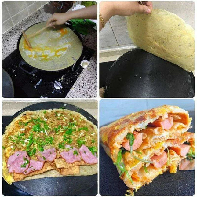 Multi-Functional Non-Stick Cast Iron Pancake Skillet with Textured Surface