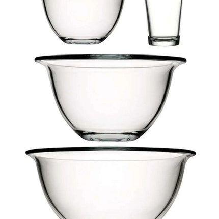 Multi-Purpose Glass Bowl Set for Cooking and Serving Dishes - Très Elite