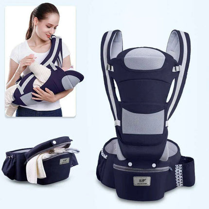 Multifunctional Ergonomic Baby Carrier with Hipseat and Kangaroo Wrap for Infants and Toddlers - Très Elite