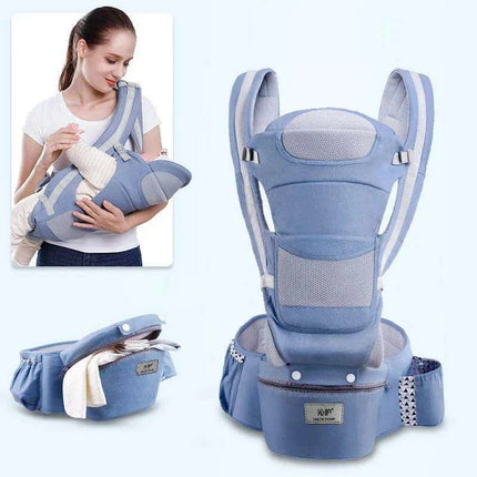 Multifunctional Ergonomic Baby Carrier with Hipseat and Kangaroo Wrap for Infants and Toddlers - Très Elite