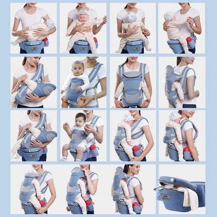 Multifunctional Ergonomic Baby Carrier with Hipseat and Kangaroo Wrap for Infants and Toddlers - Très Elite
