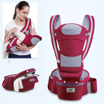 Multifunctional Ergonomic Baby Carrier with Hipseat and Kangaroo Wrap for Infants and Toddlers - Très Elite