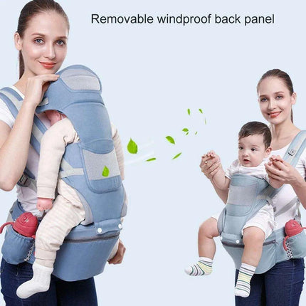 Multifunctional Ergonomic Baby Carrier with Hipseat and Kangaroo Wrap for Infants and Toddlers - Très Elite