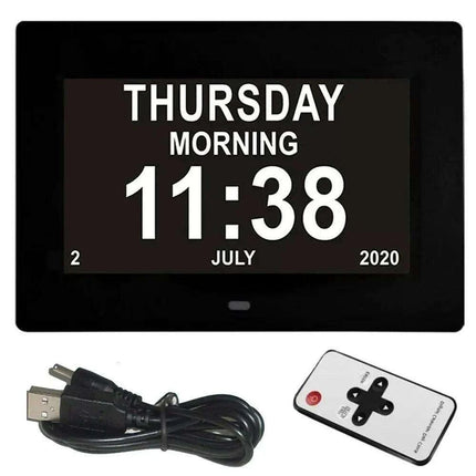 Multilingual LED Calendar Clock with 12 Alarms and Reminder Features - Perfect for Seniors and Daily Organization..