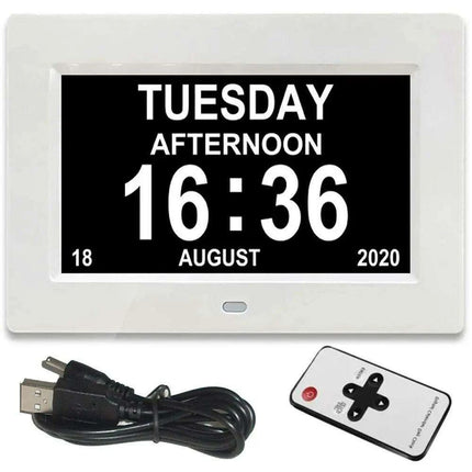 Multilingual LED Calendar Clock with 12 Alarms and Reminder Features - Perfect for Seniors and Daily Organization.