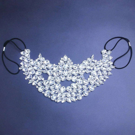 Mystical Green Rhinestone Masquerade Face Chain with Sparkling Crystal Details - Perfect Gift for Her - Très Elite