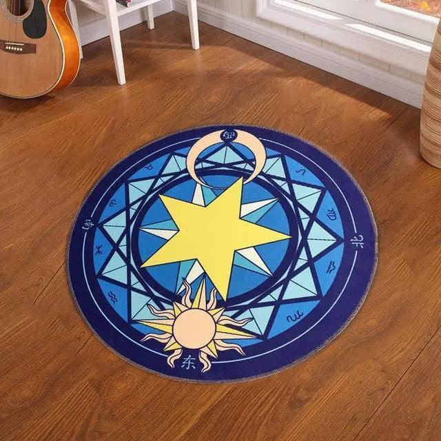 Mystical Pentacle Magic Circle Floor Mat