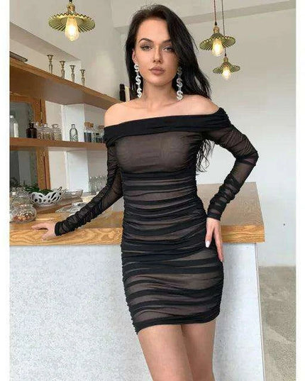 Glimmering Elegance Off-Shoulder Cocktail Dress