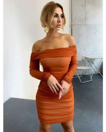 Glimmering Elegance Off-Shoulder Cocktail Dress