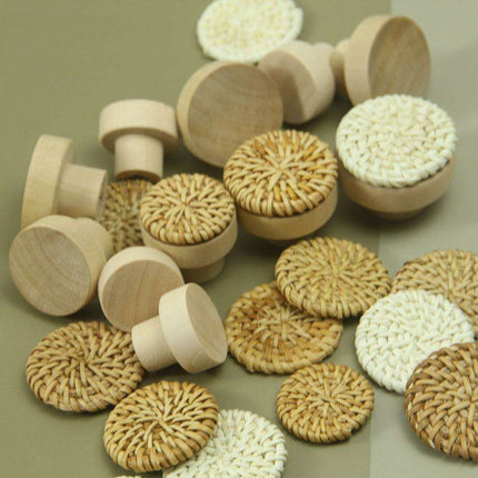 Natural Elegance Handcrafted Rattan Drawer Pulls - Circular Artisan Handles for Stylish Home Accents - Très Elite
