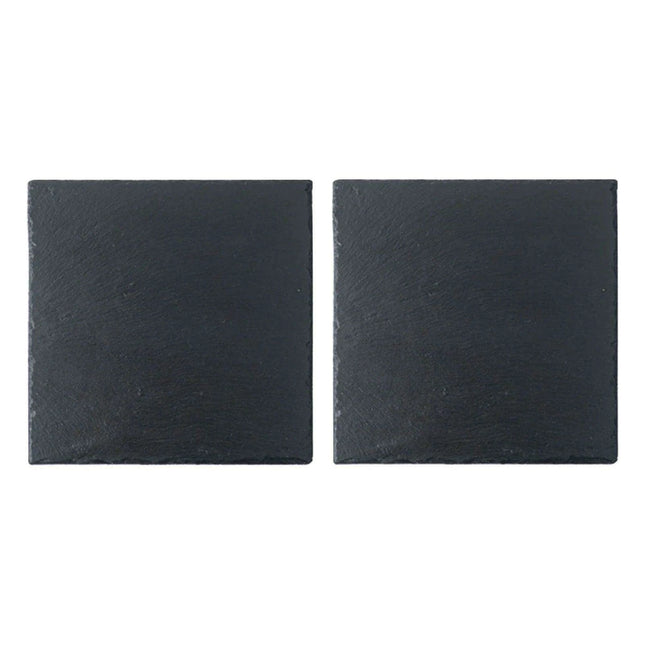 Natural Slate Charcuterie Board Set - Stylish 20x20cm Black Serving Plates for Entertaining